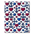 Nautical Heart Anchor Ball Pattern Rug
