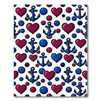 Nautical Heart Anchor Ball Pattern Rug
