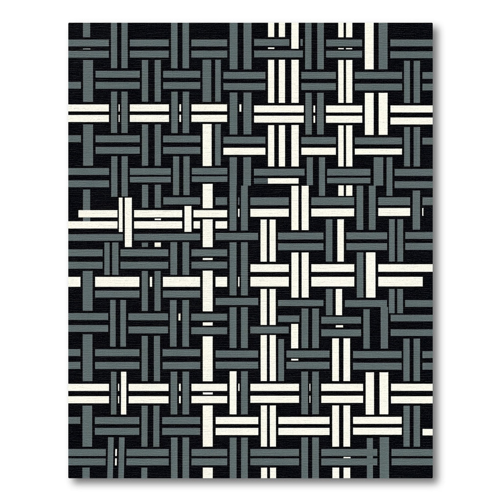 Woven Geometric Black Cream Gray Rug