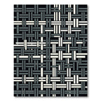 Woven Geometric Black Cream Gray Rug