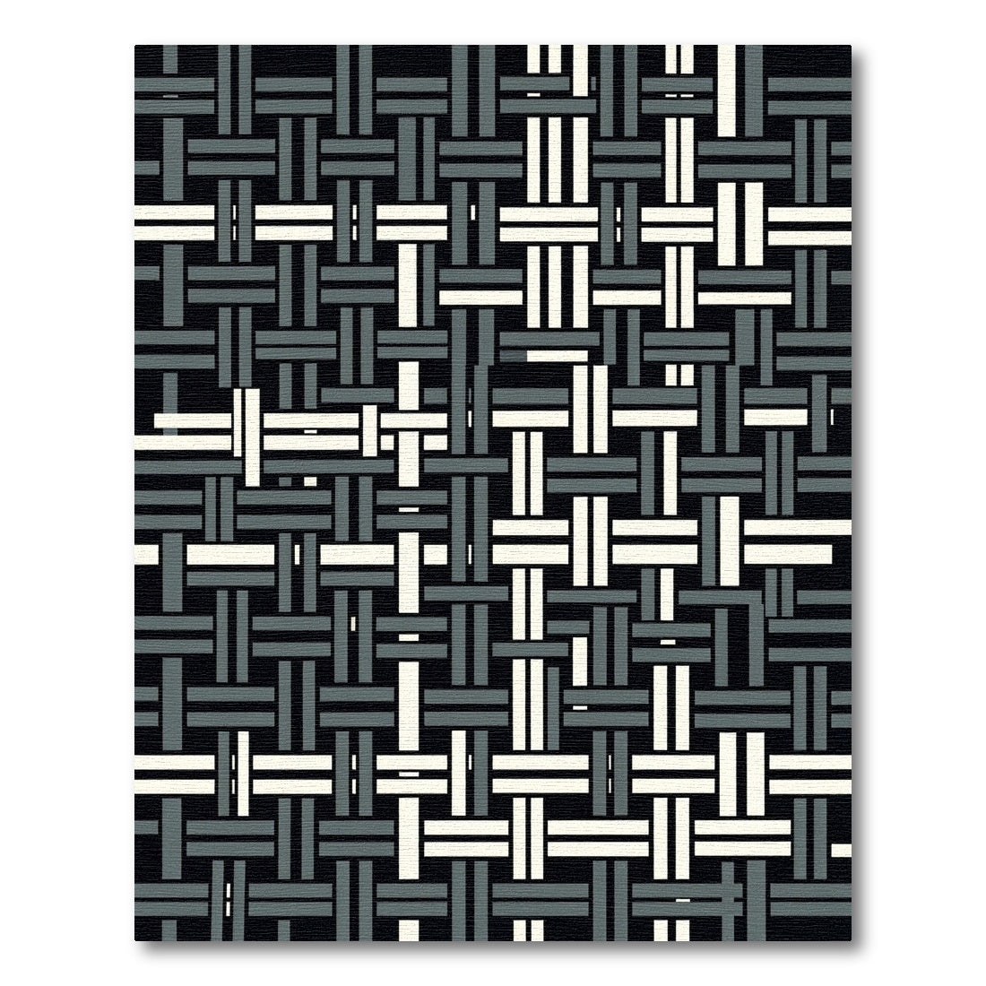 Woven Geometric Black Cream Gray Rug