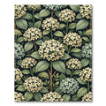 Cream Hydrangea Botanical Midnight Floral Rug