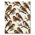 Charming Sparrows on Rustic Branches Rug