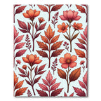 Coral Pink Autumn Floral Branch Arrangement Rug