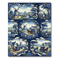 Vintage Countryside Cottage Floral Scene Rug