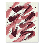 Abstract Crimson Brushstroke Swirl Rug