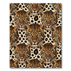 Leopard Heads Beige Spot Composition Rug