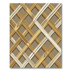 Earthy Gold Woven Wheat Lattice Rug