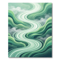 Verdant Emerald Flowing Landscape Rug
