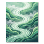 Verdant Emerald Flowing Landscape Rug