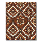 Ornate Burnt Sienna Floral Damask Rug