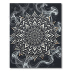 Smoky Charcoal Silver Mandala Medallion Rug