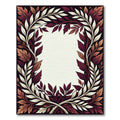 Burgundy Cream Autumn Leaf Garland Rug