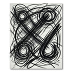 Monochrome Abstract Swirl Brushstroke Rug