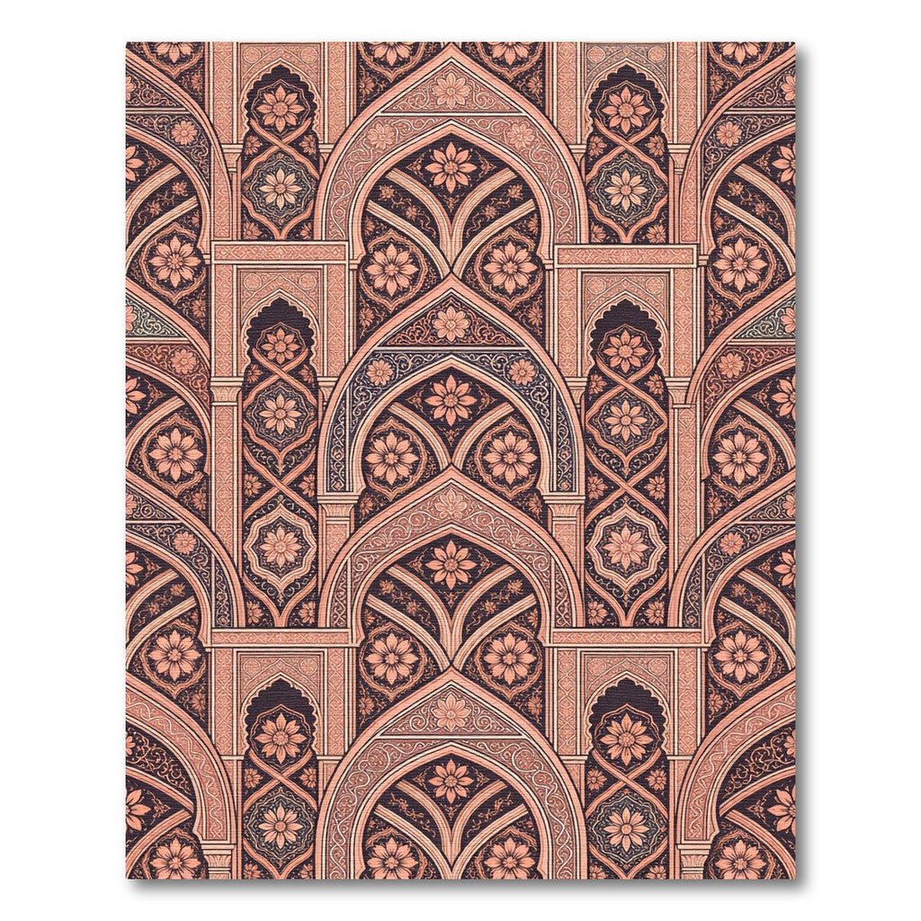 Archway Floral Medallion Coral Rug