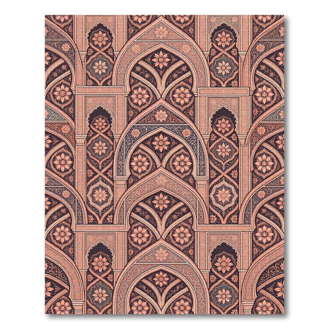 Archway Floral Medallion Coral Rug