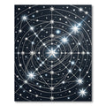 Celestial Silver Starry Midnight Grid Rug