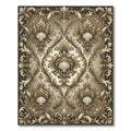 Ornate Gold Shell Scrollwork Frame Rug