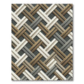 Woven Tan Wood Diagonal Weave Rug