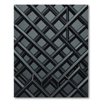 Monochrome Metallic Interlocking Grid Rug
