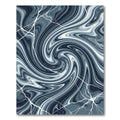 Abstract Navy Marble Swirl Vein Rug