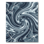 Abstract Navy Marble Swirl Vein Rug