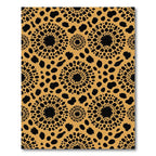 Black Sunburst Spots Ochre Rug