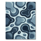 Modern Organic Blue Liquid Abstract Rug