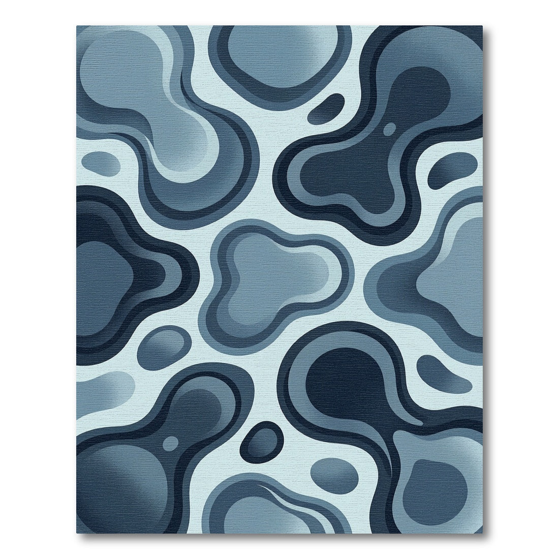 Modern Organic Blue Liquid Abstract Rug