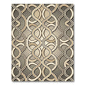 Elegant Taupe Linked Wavy Geometric Rug