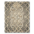 Elegant Taupe Linked Wavy Geometric Rug