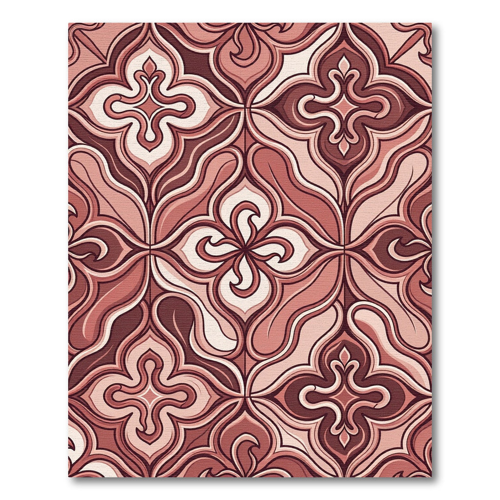 Crimson Floral Curving Arch Medallion Rug