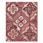 Crimson Floral Curving Arch Medallion Rug