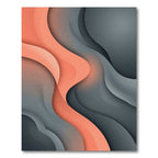 Coral Gray Layered Wave Rug