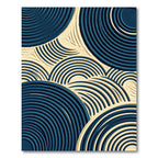 Modern Navy Concentric Ripple Zen Rug