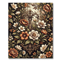 Ornate Bronze Floral Scrollwork Rug