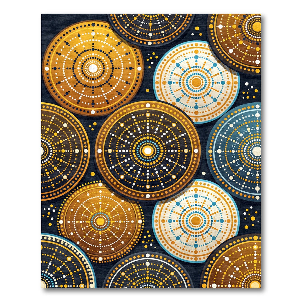 Circular Dot Sunburst Medallion Rug