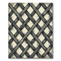 Modern Charcoal Lattice Grid Rug