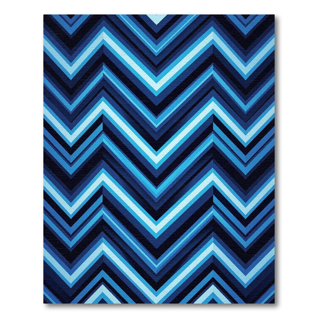 Cool Blue Chevron Zigzag Stripes Rug