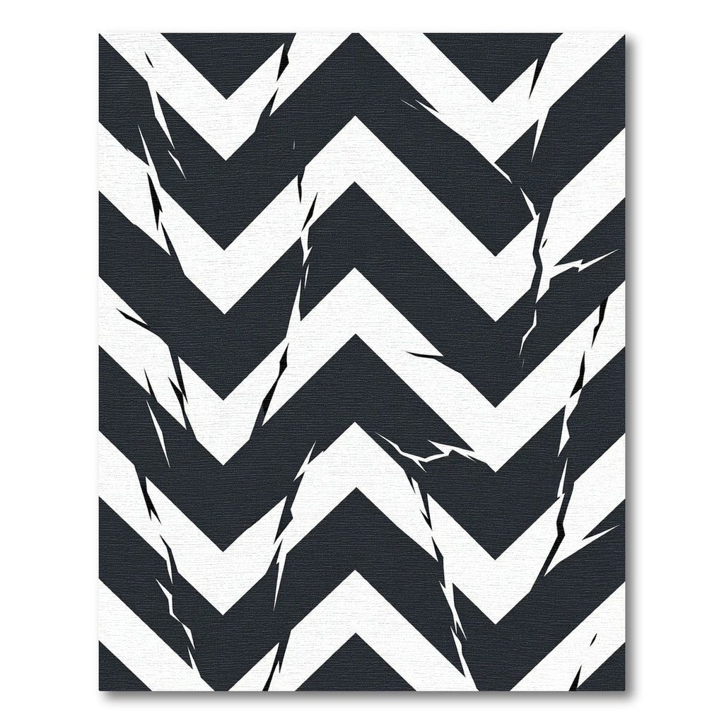 Dark Gray Cracked Chevron Rug