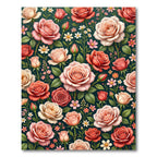 Romantic Blush Pink Floral Rose Medley Rug