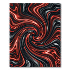 Fiery Red Black Swirl Abstraction Rug