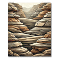 Layered Earthy Canyon Landscape Abstract Rug