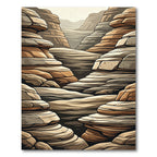 Layered Earthy Canyon Landscape Abstract Rug