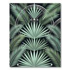 Art Deco Mint Green Palm Leaf Arrangement Rug