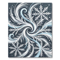 Winter Swirl Snowflake Frost Blue Rug