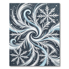 Winter Swirl Snowflake Frost Blue Rug