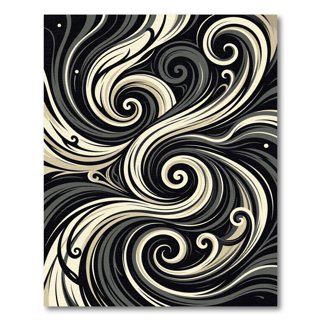 Monochromatic Swirl Abstract Ribbon Rug