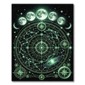 Luminous Celestial Moon Phase Constellation Rug