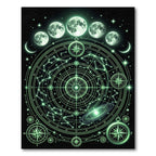 Luminous Celestial Moon Phase Constellation Rug